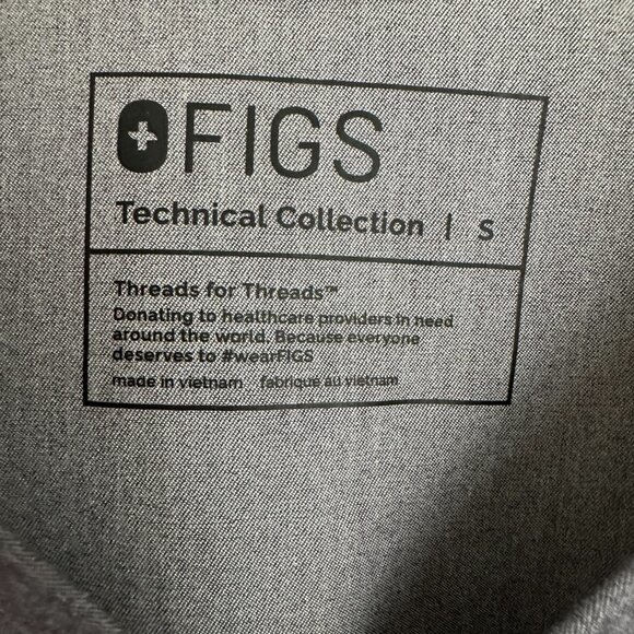 FIGS Technical Collection scrub set gray short sleeve top and pants Sz S - Picture 4 of 8